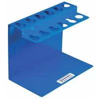Tube Rack: 5 in Overall Wd, 6 3/4 in Overall Ht, 9 in Overall Lg, Aluminum, Blue, 10 Compartments (MPN H18962-0001)