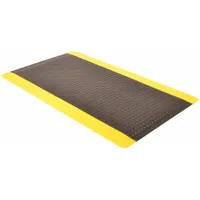 Antifatigue Runner: Diamond Plate, 4 ft x 75 ft, 9/16 in Thick, Black with Yellow Border (MPN 479R4875YB)