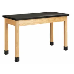 This fixed-height lab table features a beige ChemGuard laminate countertop that resists chemicals and stains, suitable for wet or dry lab work. With a 30-inch height, 4-foot length, and 500 lb load capacity, it provides a stable work surface for sample preparation, testing, and general laboratory tasks.