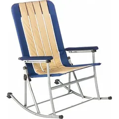 This folding chair is constructed with blue Denier Polyester fabric and has an overall height of 39 inches. It is designed for portable seating at campsites, parks, tailgating events, and other temporary outdoor setups where compact storage and quick deployment are required.