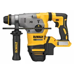 This 20V DC rotary hammer features an SDS-Plus chuck with 1/2 in maximum capacity and delivers 2.6 ft-lb of impact energy. It operates in hammer-only mode with a variable speed range of 0-4,480 bpm. Suitable for drilling and light chipping in concrete, masonry, and stone for tasks such as anchor installation and conduit holes.
