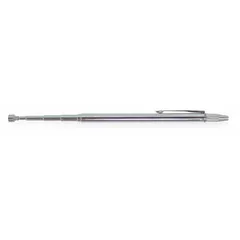 Magnetic pickup tool with a neodymium magnet and telescoping shaft for retrieving ferrous metal objects. Rigid steel construction with rubber grip. Lifting capacity 0 to 4.9 lb. Suitable for recovering dropped parts in confined spaces.