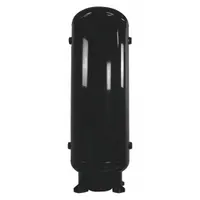 Vertical stationary air tank with 120-gallon capacity and 200 psi maximum operating pressure. Overall length of 24 inches. Designed for compressed air storage in industrial pneumatic systems, powering tools, machinery, and process equipment