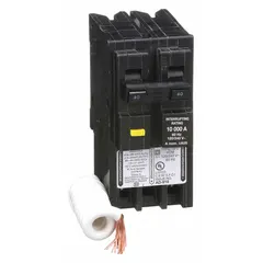 The SQUARE D HOM240GFI is a 40 A, 2-pole miniature circuit breaker from the HOM Series, rated for 120/240V AC single-phase systems with a 10kA interrupting capacity. Designed for plug-in installation in Homeline Load Centers, it provides overcurrent and short-circuit protection for branch circuits in residential and light commercial applications.