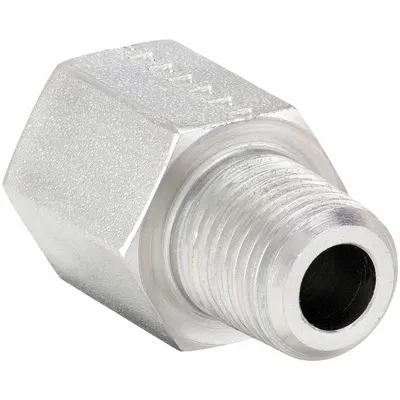 PARKER Metal Pipe Straight: Straight, Steel, 1/4 in x 1/4 in - Hydraulic Threaded Extreme-Pressure Pipe Fittings