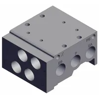 Manifolds: SY5000 Series, 2 Ports, Female 1/4 NPT, -10°C to 50°C, Side Port, Horizontal (MPN SS5Y5-42-02-02T)