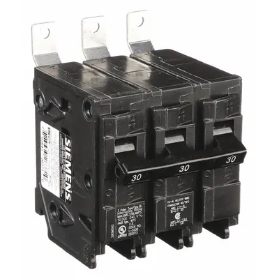 SIEMENS Bolt On Circuit Breaker: 30 A Amps, 240V AC, 3 Poles - B Series, Bolt-On Siemens Miniature Circuit Breakers