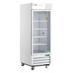 AMERICAN BIOTECH SUPPLY Chromatography Refrigerator: 26 cu ft, Upright, 1°C to 10°C, Swing Glass (MPN ABT-HC-CS-26). Key specifications — Door Opening Style: Right; Color: White; Alarm Type: Temperature; Manufacturer Part Number: ABT-HC-CS-26; Brand: AMERICAN BIOTECH SUPPLY; Product Type: Chromatography Refrigerator; Door Type: Swing Glass; Refrigerant Type: R-290.