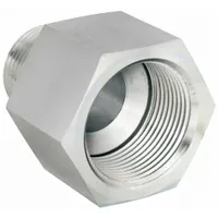 Hydraulic Hose Adapter: 1 in x 1 1/4 in Fitting Size, Male x Female, NPTF x NPTF, Rigid, Straight (MPN 2040-16-20S)