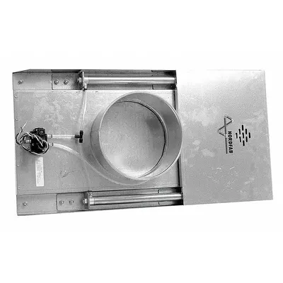 NORDFAB Blast Gate: Steel, For 10 in Duct Dia, 9 in Overall Lg, 22 ga Material Thick - Blast Gates