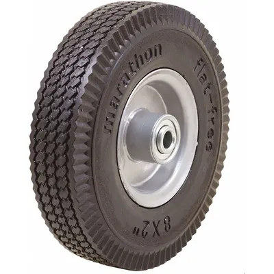 OEM Flat-Free Wheel: 8 in Wheel Dia - Flat-Free Polyurethane Foam Wheels