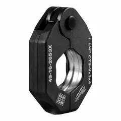 This press ring is designed for use with standard and extended press tools to create permanent connections on 1-1/4 in copper and stainless steel pipe. Constructed from stainless steel and forged steel, it is compatible with ApolloPress, ProPress, and Viega systems. Suitable for commercial plumbing, HVAC, and industrial piping applications.