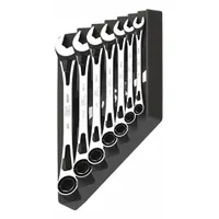 SK PROFESSIONAL TOOLS Combination Wrench Set: Alloy Steel, Chrome, 7 Tools, Std, Storage Rack (MPN 80049)