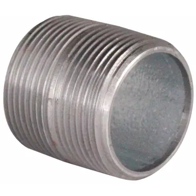 BECK Pipe Nipple: 1 1/2 in Nominal Pipe Size, 2 in Lg, Schedule 80, Galvanized Steel - Schedule 80 Threaded on Both Ends Pipe & Nipples