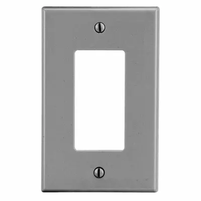 HUBBELL Wall Plate: Decorator-Rocker, 1 Gang, Gray - General Purpose Wall Plates