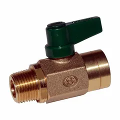 Brass ball valve for air flow control in pneumatic systems and industrial air lines. Provides reliable on/off flow control in compressed air applications.