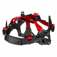 This MILWAUKEE hard hat suspension is a swing ratchet (6-point) type designed for use with safety helmets. It fits hat sizes from 6-1/2 to 8-1/2, providing a secure and adjustable fit for head protection in industrial environments.