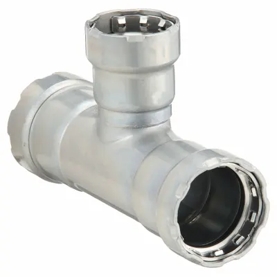 VIEGA MEGAPRESS Steel Press Tee Fitting, 1-1/4 x 1-1/4 x 3/4 in, EPDM - Steel Press Pipe Fittings