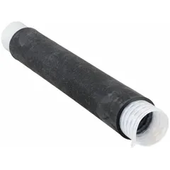 This cold shrink tubing is made from black EPDM rubber and provides insulation and protection for electrical connections. It has an inner diameter of 0.82 inches before shrinking and 0.4 inches after shrinking, with an 8-inch length. Suitable for use in medium-voltage cable splicing and termination applications.