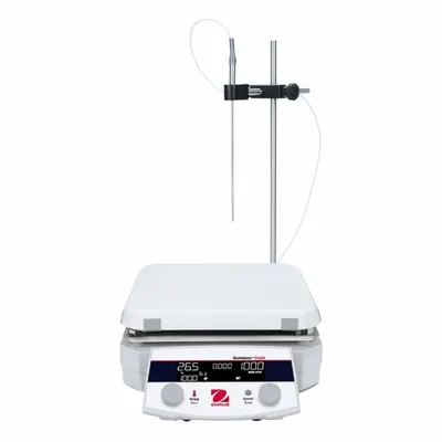 OHAUS Hot Plate Stirrer: US Std Plug Type, 1 Positions, 10 in Plate Wd, 10 in Plate Lg - Single-Position Hot Plate Stirrers