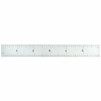 STARRETT Steel Rule, Spring Tempered: C604R-6, 6 in, 0.05 in Thick, 1/64 in, Chrome, Black, Rigid