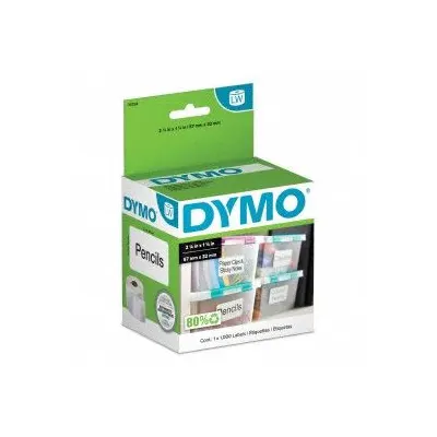 DYMO Barcode Label: 2 1/4 in Label Wd, 1 1/4 in Label Ht, White - Desktop Direct Thermal Labels