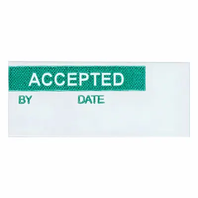 BRADY Inspection Label: 1 1/2 in Wd, 5/8 in Ht, Green/White, Rectangle, Matte - Safety