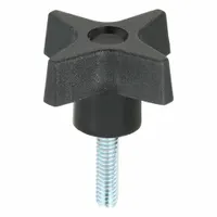 INNOVATIVE COMPONENTS Hand Knob: 4 Point, Plastic w/ Steel Thread, 1/4"-20 Thread, 1.75 in Dia (MPN GN4C10004P4--21)