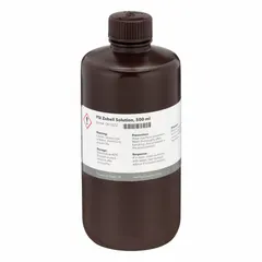 Lab-grade Zobell solution for calibrating oxidation-reduction potential (ORP) sensors. Supplied in a 500 mL bottle. Used in laboratory water quality testing to verify sensor accuracy.