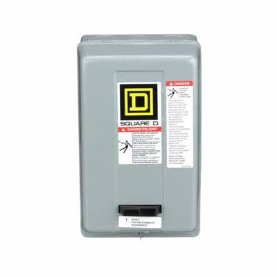 SQUARE D Magnetic Motor Starter: Non-Reversing, 3 Poles, NEMA Size 0, 18 A - Enclosed Non-Reversing Starters with Thermal Overloads