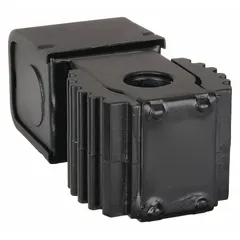 Solenoid coil for actuating pneumatic and hydraulic valves. Operates on 120V AC with Class F insulation. Includes leads for electrical connection.