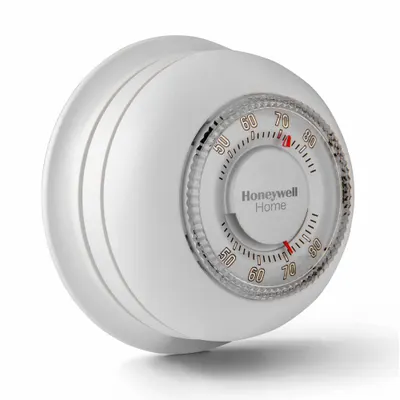 HONEYWELL HOME T87K1007 Round Analog Thermostat, Heat Only, 20-30V AC - Analog Thermostats