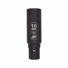 This 16 mm metric impact socket features a 6-point deep design with an overall length of 2 61/64 in. It is intended for use with impact wrenches in fastening and loosening applications where a deep socket is required to access recessed fasteners.
