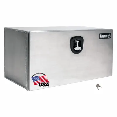 BUYERS PRODUCTS Single Drop-Down Door Box, Silver, Keyed Lock - Single Drop-Down Door Boxes