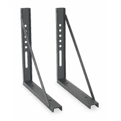 Steel mounting bracket set for underbody truck boxes. Includes two black C-channel brackets, each 18 inches long. Provides a secure attachment point for mounting truck boxes on vehicles.