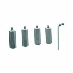 This bottle set attachment is constructed from PTFE and stainless steel, designed to hold up to (4) 1 L bottles. It is used as an accessory for laboratory shakers to securely mix large-volume samples.