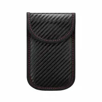 RFID Blocking Key Pouch: Carbon Fiber, Black, 5 1/2 in Ht, 3 1/2 in Wd, 1/2 in Dp, Pouch Hider (MPN 7835)