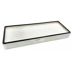 This HEPA fume hood filter is designed for use in laboratory fume hoods to capture airborne particulates. It measures 12 inches in overall height and 31 1/2 inches in overall width. The filter is suitable for applications requiring HEPA-level filtration in ventilation enclosures.