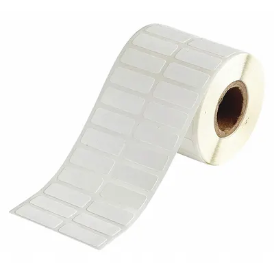 BRADY Pre-Cut Label Stock Roll: 3/8 in x 1 in, Nylon, White - Brady Precut Label Rolls