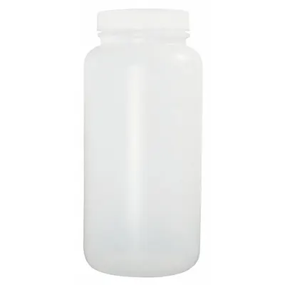 QORPAK Sampling Bottle: HDPE, 250 mL, 8.5 fl oz, Closure Included, Natural, 53-400 - HDPE Wide Mouth Round Lab Bottles