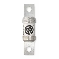 Fast-acting bolt-on fuse rated 100 A at 500 V AC and 500 V DC. Designed for overcurrent protection in power electronic circuits such as variable frequency drives, rectifiers, and UPS systems.