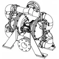 SANDPIPER Air Operated Double Diaphragm Pump: Stainless Steel Body, 4 in, Flange Connection, 297 gpm (MPN HDF4,DA1S.)