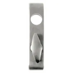 This mechanical exit device trim is designed for use with exit push bars on commercial doors. It features a thumbturn control for outside access and is finished in silver. The trim is ADA compliant, suitable for applications requiring secure egress and access control.