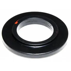 Valve seat for diaphragm pumps, providing a sealing surface to prevent backflow. Made of Buna-N material, suitable for use with oils, fuels, and moderate temperatures. Fits 2-inch pump size.