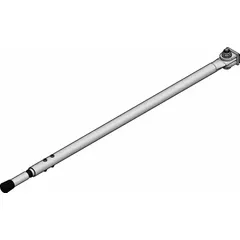 Carbon steel barrier arm support with gray finish. Includes a suspended cushioned telescopic supporting foot for booms. Overall height 12 1/2 inches. Designed for use with Maxima Ultra Barrier Operator. Provides structural support for barrier arm systems in access control applications.
