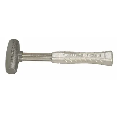 AMERICAN Zinc Mallet: Aluminum Handle, Ribbed Grip, 2 lb Head Wt, 1 1/4 in Dia - Zinc Mallets