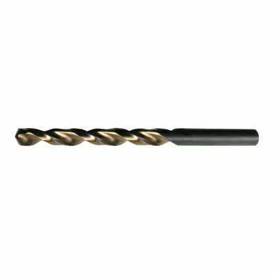CLE-LINE Jobber Length Drill Bit: #14, 135° Split Point, Black & Gold HSS - Chip-Clearing High-Speed Steel Jobber-Length Drill Bits