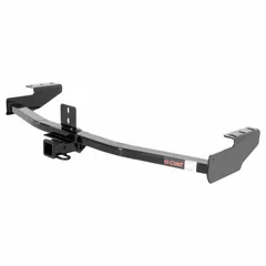 This CURT Class III hitch is designed for the Honda Ridgeline, constructed from carbon steel with a powder-coated finish. It has a gross trailer weight capacity of 5,000 lb and a gross vehicle weight capacity of 5,000 lb. Installation requires no drilling. Suitable for towing trailers, boats, and campers within the rated capacity.