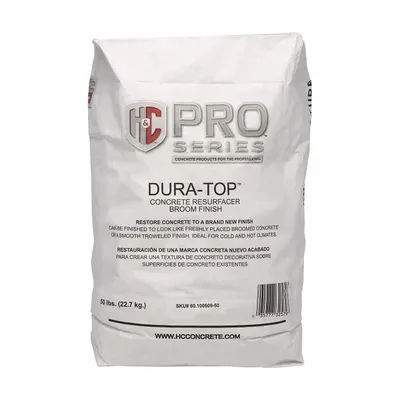 H&C Dura-Top Broom Finish Repair, Cement, Gray, 50 lb Bag - Concrete Resurfacers