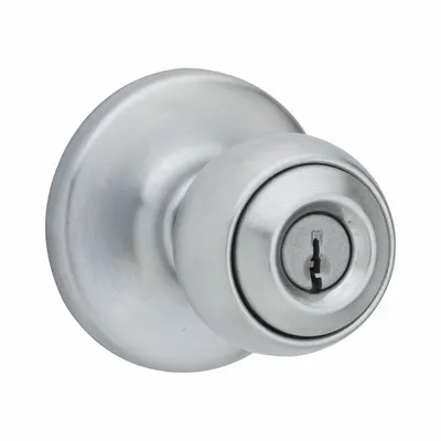 KWIKSET 400P-26D-6AL-RCS Office Knob Lockset, Chrome, Rose Style - Office Knob Locksets